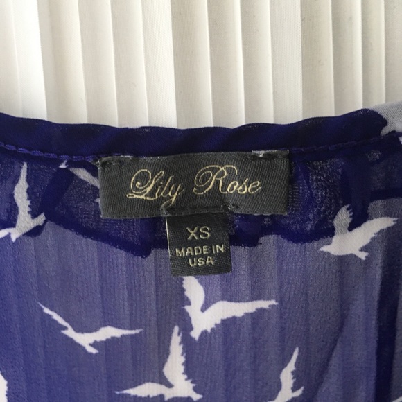 Royal Blue Bird Blouse - Picture 3 of 3